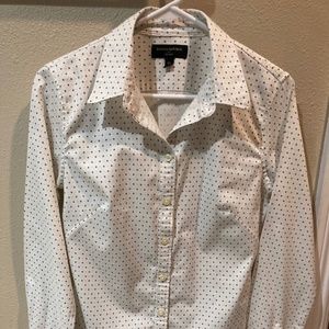 Banana Republic, black and white, easy care, tailored shirt - size 10